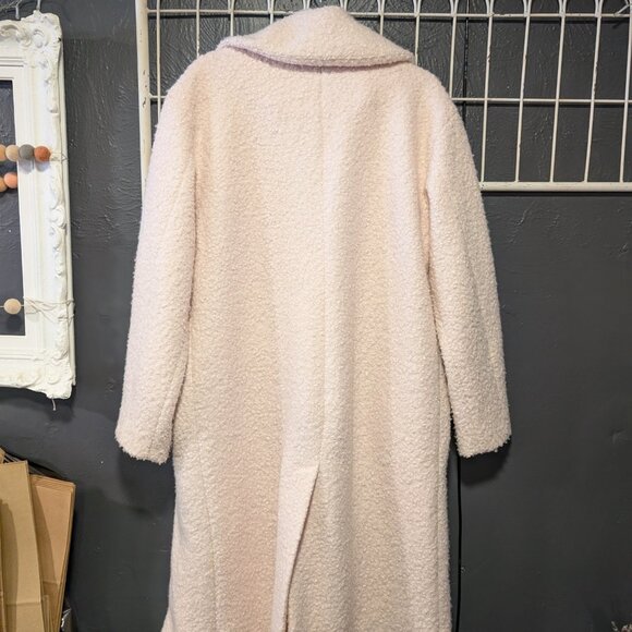 Size M Joe Fresh x Jillian Harris Pink Long Teddy Peacoat - Picture 7 of 7